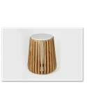 Mesa auxiliar DKD Home Decor Blanco Natural Mármol Madera de mango 47 x 47 x 58 cm