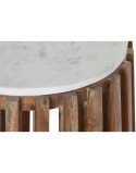 Mesa auxiliar DKD Home Decor Blanco Natural Mármol Madera de mango 47 x 47 x 58 cm