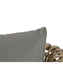 Conjunto de Mesa com 3 Poltronas DKD Home Decor Castanho Alumínio Rotim sintético 144 x 67 x 74 cm