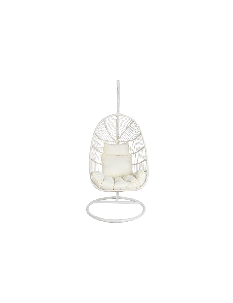 Hängender Gartenstuhl DKD Home Decor Weiß Metall Aluminium Synthetischer Rattan 94 x 100 x 196 cm