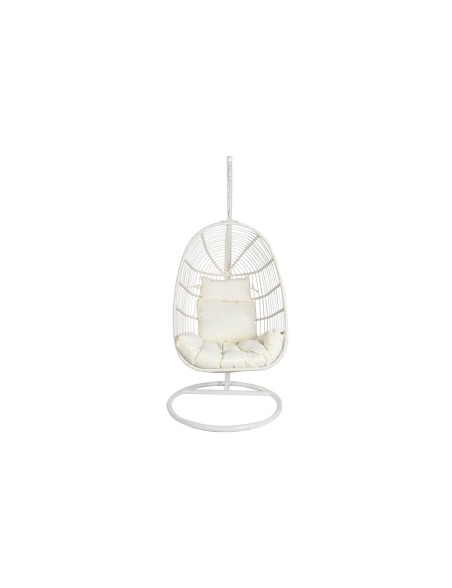 Poltrona de jardim suspensa DKD Home Decor Branco Metal Alumínio Rotim sintético 94 x 100 x 196 cm Poltrona de jardim suspensa DKD Home Decor Branco Metal Alumínio Rotim sintético 94 x 100 x 196 cm