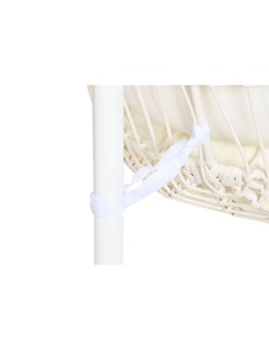 Poltrona de jardim suspensa DKD Home Decor Branco Metal Alumínio Rotim sintético 94 x 100 x 196 cm