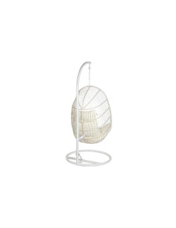 Hängender Gartenstuhl DKD Home Decor Weiß Metall Aluminium Synthetischer Rattan 94 x 100 x 196 cm