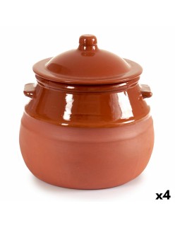 Kochtopf mit Deckel Steingut 2 L 19 x 20,5 x 18 cm (4 Stück)