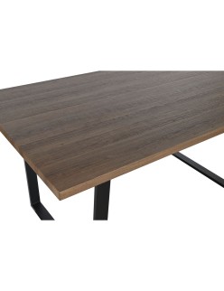 Mesa de Comedor Home ESPRIT Marrón Negro Hierro Madera MDF 160 x 90 x 75 cm