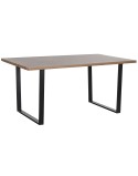 Table de Salle à Manger Home ESPRIT Marron Noir Fer Bois MDF 160 x 90 x 75 cm