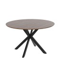 Mesa de Comedor Home ESPRIT Marrón Negro Hierro Madera MDF 120 x 120 x 75 cm