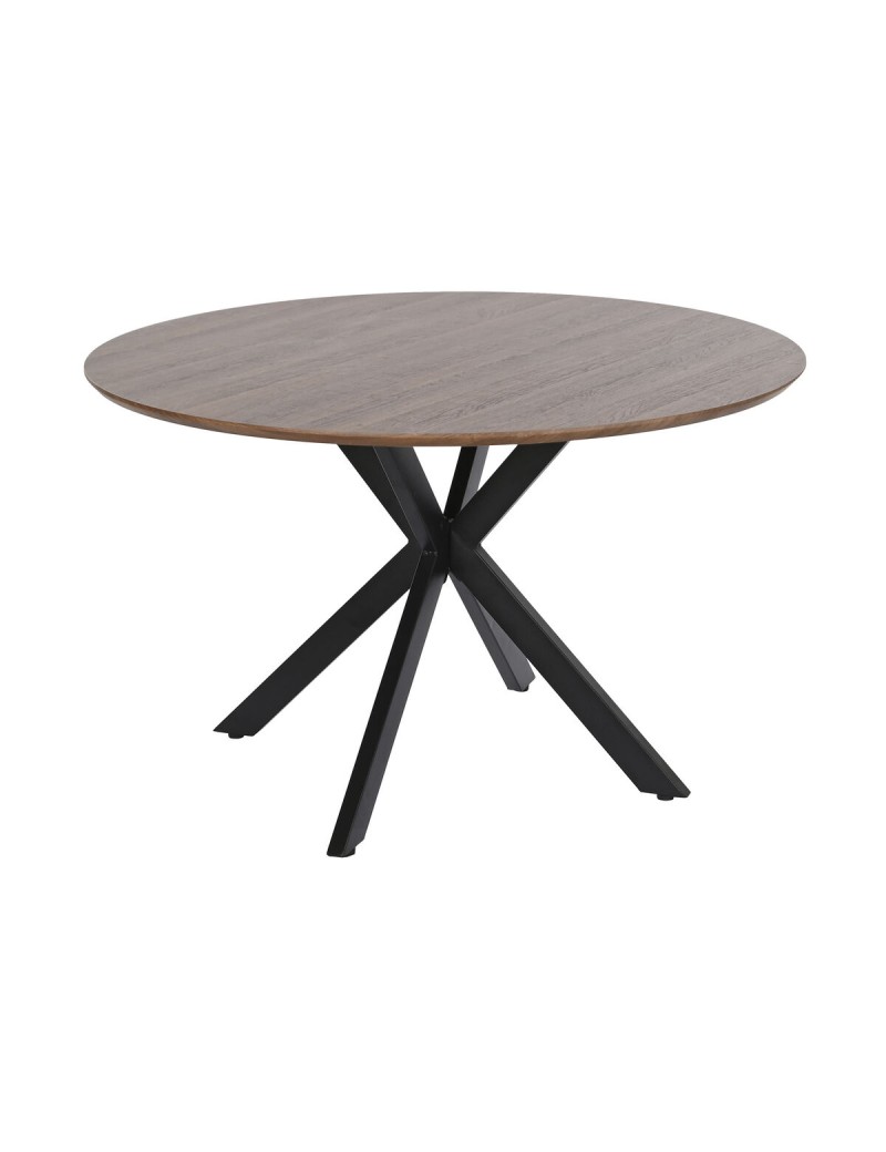 Mesa de Comedor Home ESPRIT Marrón Negro Hierro Madera MDF 120 x 120 x 75 cm