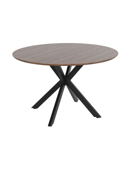 Mesa de Comedor Home ESPRIT Marrón Negro Hierro Madera MDF 120 x 120 x 75 cm Mesa de Comedor Home ESPRIT Marrón Negro Hierro Madera MDF 120 x 120 x 75 cm