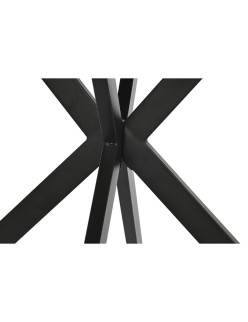 Mesa de Comedor Home ESPRIT Marrón Negro Hierro Madera MDF 120 x 120 x 75 cm