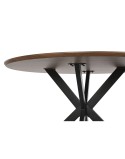 Mesa de Comedor Home ESPRIT Marrón Negro Hierro Madera MDF 120 x 120 x 75 cm