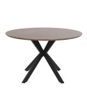 Mesa de Comedor Home ESPRIT Marrón Negro Hierro Madera MDF 120 x 120 x 75 cm