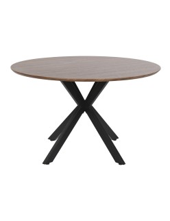Mesa de Comedor Home ESPRIT Marrón Negro Hierro Madera MDF 120 x 120 x 75 cm