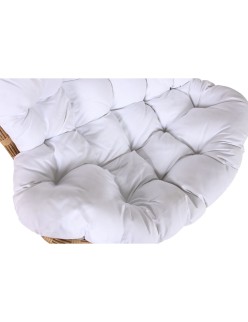 Cadeira de baloiço Home ESPRIT Branco Castanho Aço 108 x 108 x 80 cm