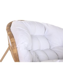 Sedia a Dondolo Home ESPRIT Bianco Marrone Acciaio 108 x 108 x 80 cm