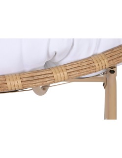 Schaukelstuhl Home ESPRIT Weiß Braun Stahl 108 x 108 x 80 cm