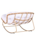 Fauteuil à Bascule Home ESPRIT Blanc Marron Acier 108 x 108 x 80 cm