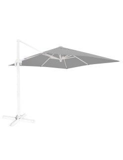 Parasol Tiber Branco Cinzento claro Alumínio 300 x 300 x 250 cm LED