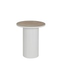 Mesa de apoio Home ESPRIT Branco Metal Madeira MDF 46 x 46 x 56 cm