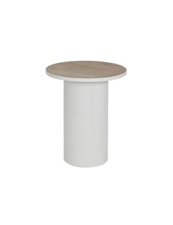 Mesa de apoio Home ESPRIT Branco Metal Madeira MDF 46 x 46 x 56 cm