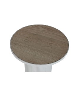 Mesa de apoio Home ESPRIT Branco Metal Madeira MDF 46 x 46 x 56 cm
