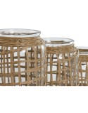 Vase Home ESPRIT Naturel Verre 16,5 x 16,5 x 27 cm (3 Pièces)