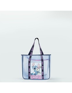 Saco de Praia Stitch Azul 100 % poliéster