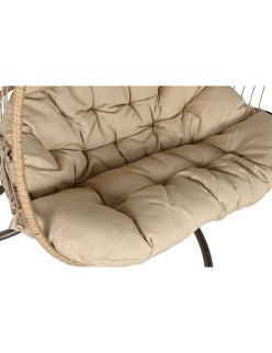 Poltrona de jardim suspensa Home ESPRIT Catanho escuro Marrom claro Alumínio Rotim sintético 130 x 61 x 117 cm