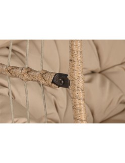 Poltrona de jardim suspensa Home ESPRIT Catanho escuro Marrom claro Alumínio Rotim sintético 130 x 61 x 117 cm