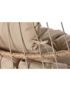 Poltrona de jardim suspensa Home ESPRIT Catanho escuro Marrom claro Alumínio Rotim sintético 130 x 61 x 117 cm