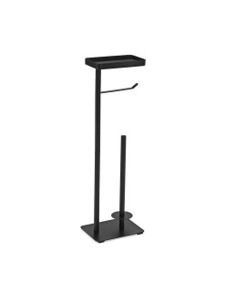 Toilettenpapierrollenhalterung Versa Lilia Schwarz 15 x 65 x 20 cm Metall