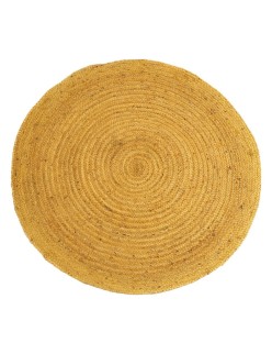 Carpet Yellow Jute 120 x 120 cm