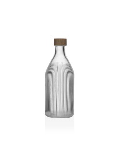 Flasche Versa Glas Aluminium Streifen 1 L 9,8 x 25,1 x 9,8 cm