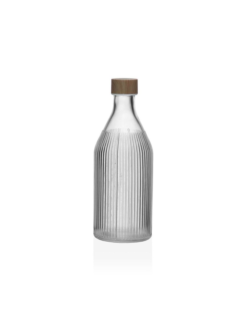 Flasche Versa Glas Aluminium Streifen 1 L 9,8 x 25,1 x 9,8 cm