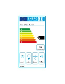 Konventioneller Rauchfang Teka GFG2 GLASS BLACK 55 cm 329 m3/h 63 dB 180W Schwarz