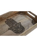 Jogo de Bandejas Home ESPRIT Natural Madeira de mangueira 43,5 x 27 x 5,5 cm (2 Unidades)