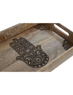 Jogo de Bandejas Home ESPRIT Natural Madeira de mangueira 43,5 x 27 x 5,5 cm (2 Unidades)
