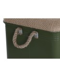 Set di Bauli Home ESPRIT Verde scuro Naturale Metallo Corda Fibra 69 X 37 X 37,5 cm (3 Unità)