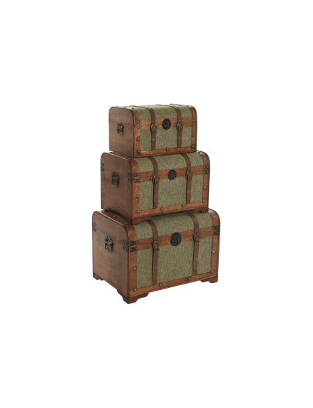 Set di Bauli Home ESPRIT Verde Multicolore Legno Tela Tropicale 60 x 43,5 x 42 cm (3 Unità) Set di Bauli Home ESPRIT Verde Multicolore Legno Tela Tropicale 60 x 43,5 x 42 cm (3 Unità)