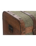 Set of Chests Home ESPRIT Green Multicolour Wood Canvas Tropical 60 x 43,5 x 42 cm (3 Units)