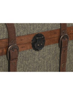 Set di Bauli Home ESPRIT Verde Multicolore Legno Tela Tropicale 60 x 43,5 x 42 cm (3 Unità)