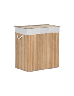 Cesto per i Panni Sporchi Home ESPRIT Bianco Naturale Bambù 140 L 60 x 40 x 60 cm