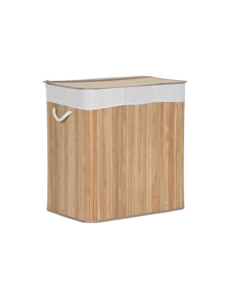 Cesto per i Panni Sporchi Home ESPRIT Bianco Naturale Bambù 140 L 60 x 40 x 60 cm