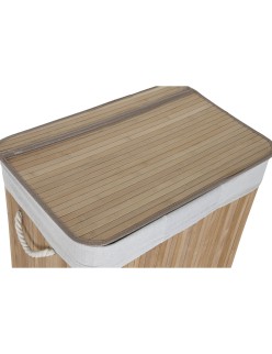 Cesto per i Panni Sporchi Home ESPRIT Bianco Naturale Bambù 140 L 60 x 40 x 60 cm