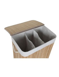 Cesto per i Panni Sporchi Home ESPRIT Bianco Naturale Bambù 140 L 60 x 40 x 60 cm