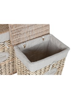Cesto per i Panni Sporchi Home ESPRIT Crema vimini Shabby Chic 47 x 36 x 55 cm 5 Pezzi