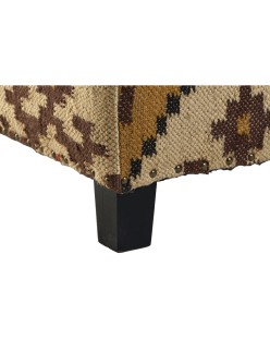 Repousa pés Home ESPRIT Bege Mostarda 80 x 80 x 44 cm