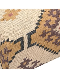 Repousa pés Home ESPRIT Bege Mostarda 80 x 80 x 44 cm