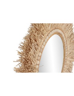 Miroir mural Home ESPRIT Naturel Tropical 80 x 4 x 80 cm