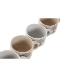 Conjunto de Chávenas de Café Home ESPRIT Branco Bege Metal Grés 150 ml